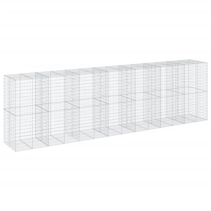 vidaXL Συρματοκιβώτιο με Κάλυμμα 700x100x200εκ από Γαλβανισμένο Χάλυβα