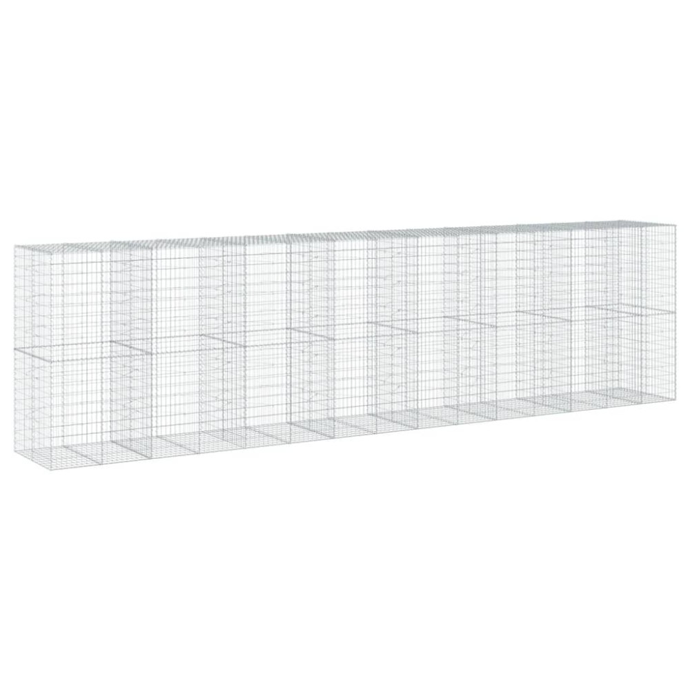 vidaXL Συρματοκιβώτιο με Κάλυμμα 750x100x200εκ από Γαλβανισμένο Χάλυβα