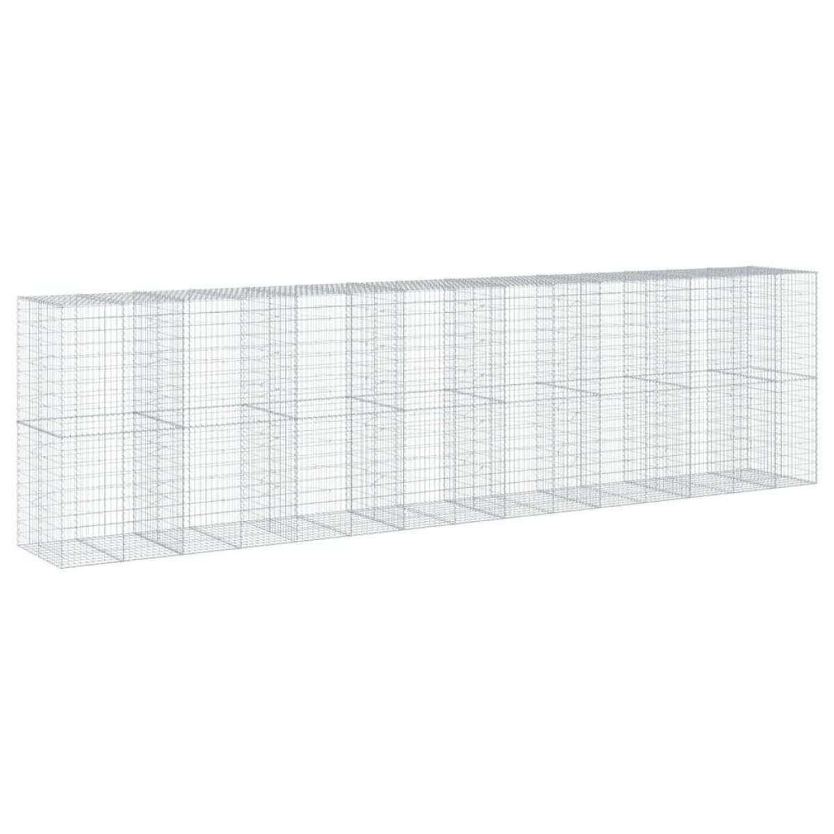 vidaXL Συρματοκιβώτιο με Κάλυμμα 750x100x200εκ από Γαλβανισμένο Χάλυβα
