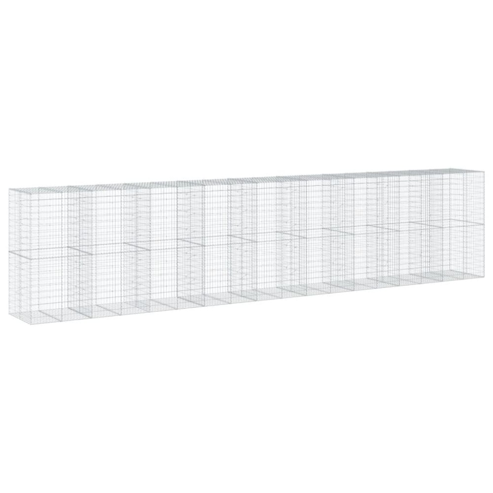 vidaXL Συρματοκιβώτιο με Κάλυμμα 900x100x200εκ από Γαλβανισμένο Χάλυβα