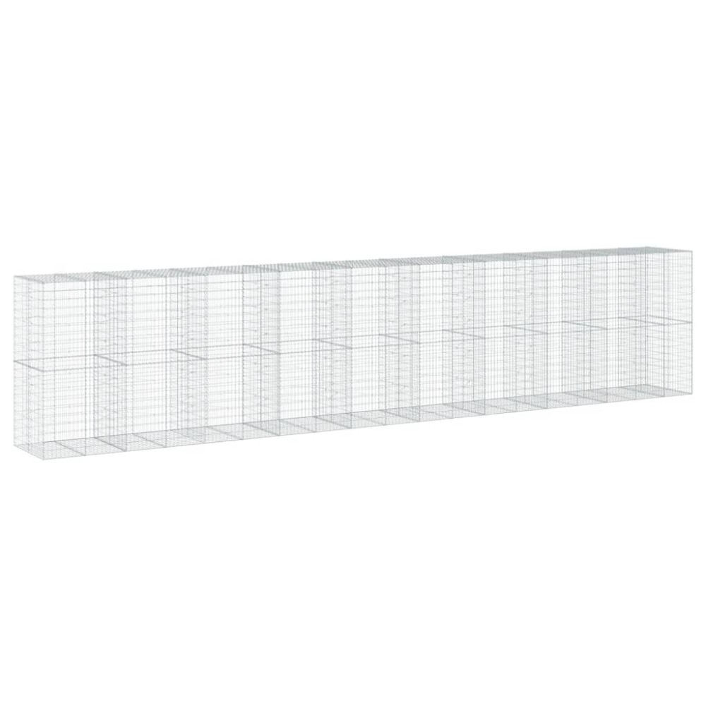 vidaXL Συρματοκιβώτιο με Κάλυμμα 950x100x200εκ από Γαλβανισμένο Χάλυβα