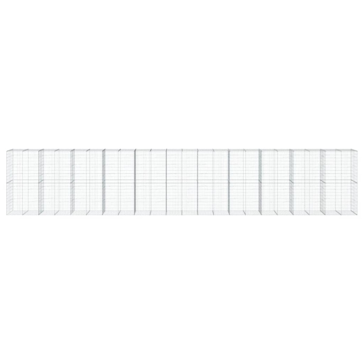 vidaXL Συρματοκιβώτιο με Κάλυμμα 1100x100x200 εκ. Γαλβανισμένο Χάλυβα