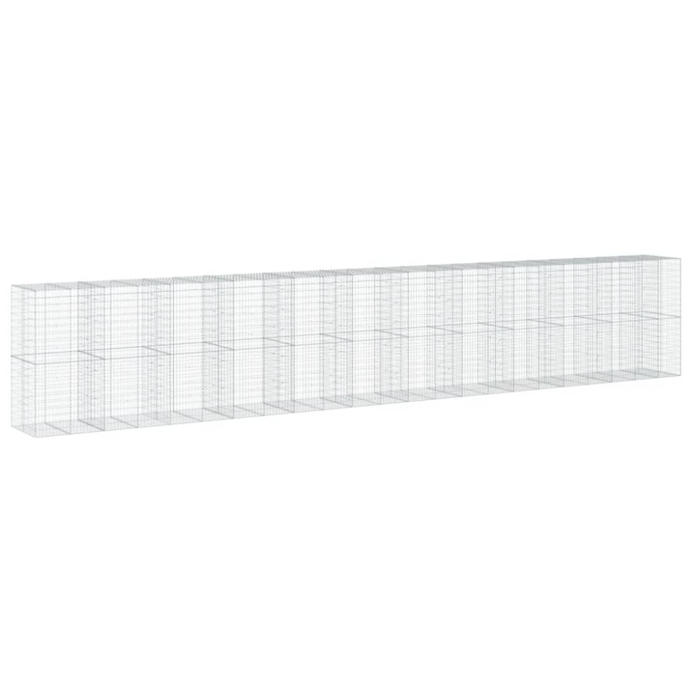 vidaXL Συρματοκιβώτιο με Κάλυμμα 1150x100x200 εκ Γαλβανισμένο Χάλυβα