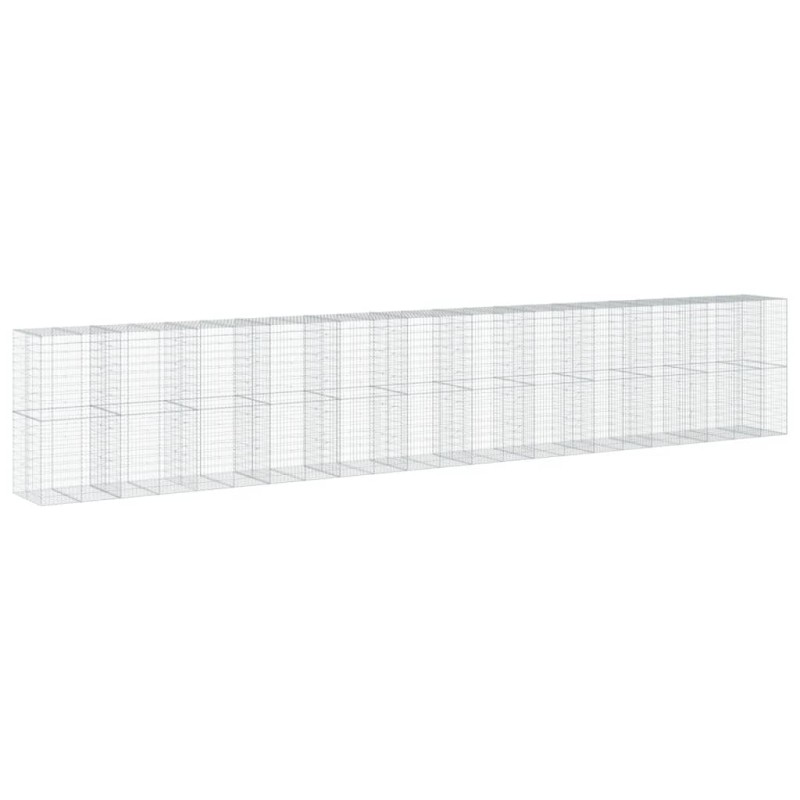 vidaXL Συρματοκιβώτιο με Κάλυμμα 1150x100x200 εκ Γαλβανισμένο Χάλυβα