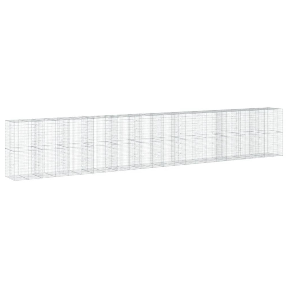 vidaXL Συρματοκιβώτιο με Κάλυμμα 1200x100x200εκ. Γαλβανισμένο Χάλυβα