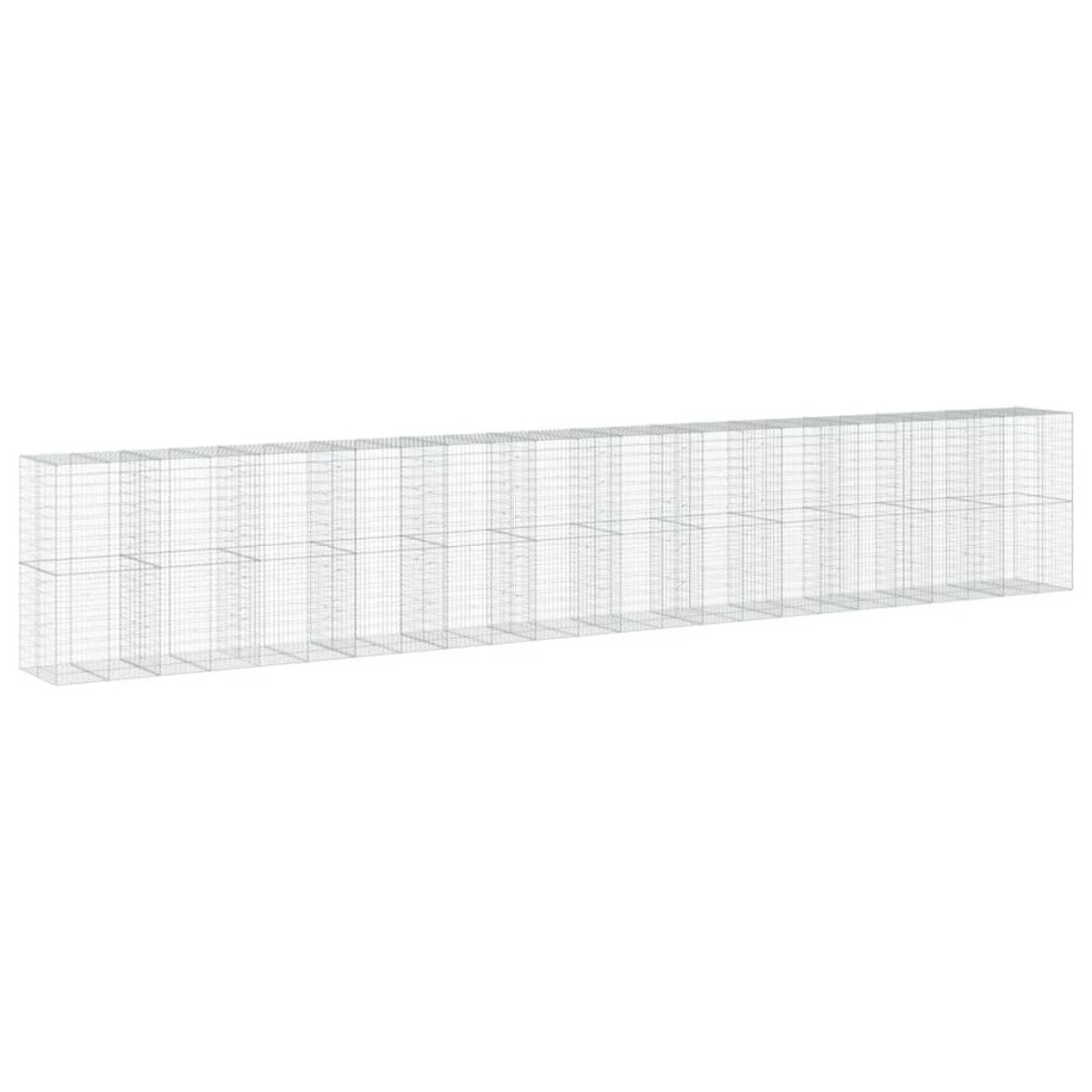 vidaXL Συρματοκιβώτιο με Κάλυμμα 1200x100x200εκ. Γαλβανισμένο Χάλυβα