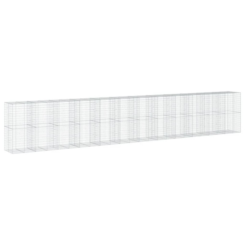 vidaXL Συρματοκιβώτιο με Κάλυμμα 1200x100x200εκ. Γαλβανισμένο Χάλυβα