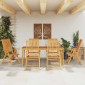 vidaXL Σετ Τραπεζαρίας Κήπου 7 Τεμαχίων 180x90x75 εκ. από Μασίφ Ξύλο Ακακίας