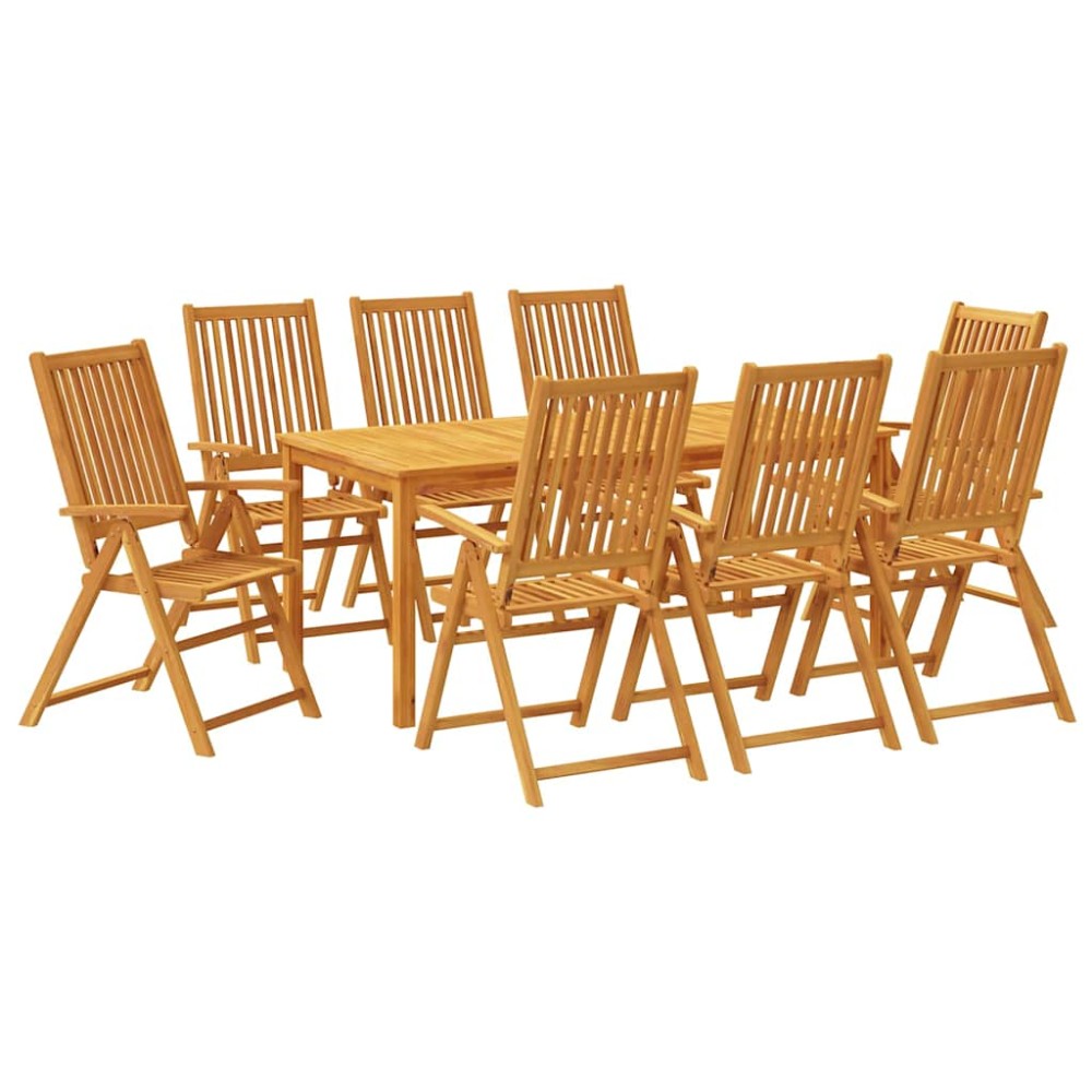 vidaXL Σετ Τραπεζαρίας Κήπου 9 Τεμαχίων 180x90x75 εκ. από Μασίφ Ξύλο Ακακίας