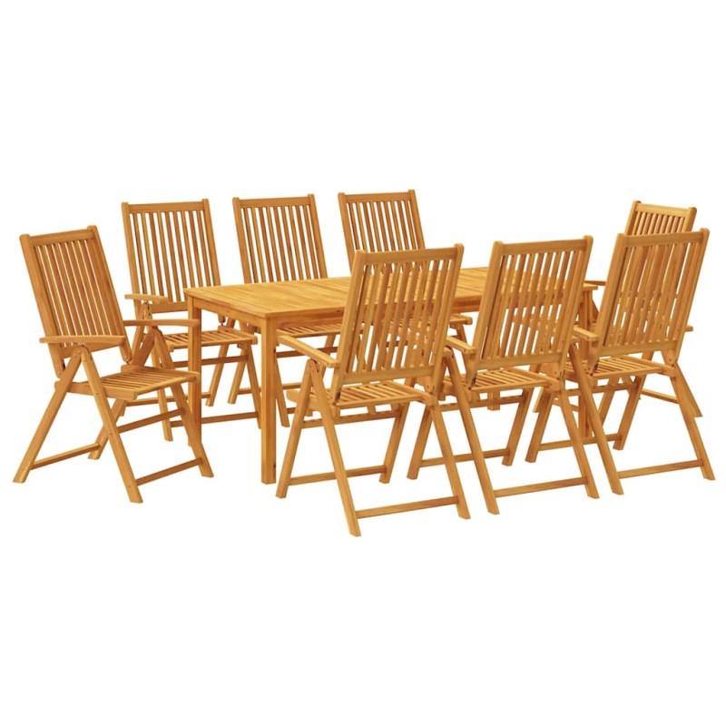 vidaXL Σετ Τραπεζαρίας Κήπου 9 Τεμαχίων 180x90x75 εκ. από Μασίφ Ξύλο Ακακίας