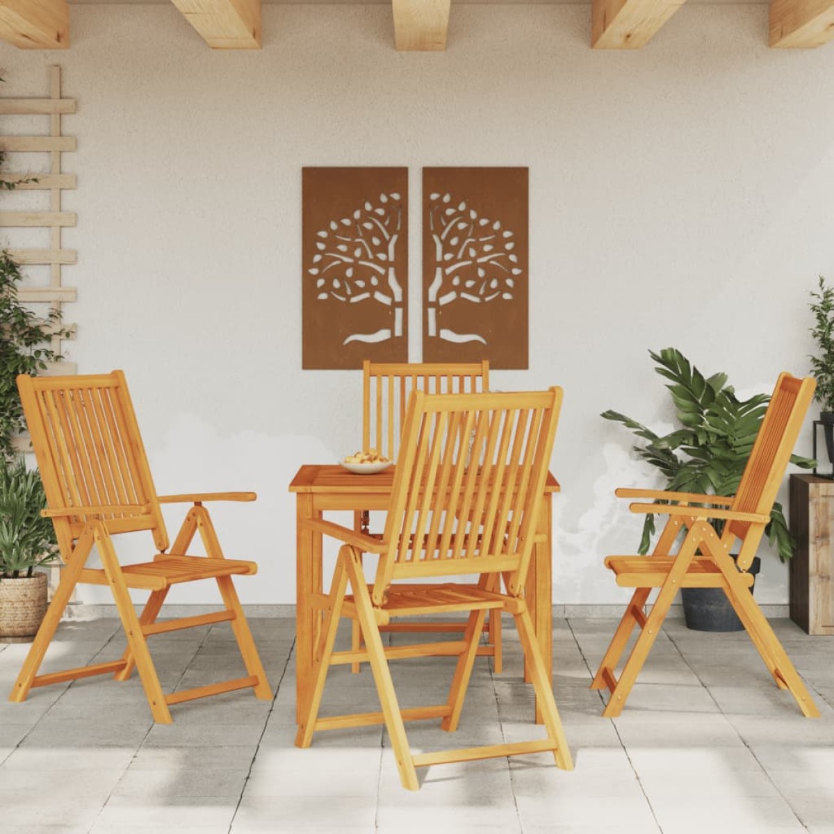 vidaXL Σετ Τραπεζαρίας Κήπου 5 Τεμαχίων 85x85x74 εκ. από Μασίφ Ξύλο Ακακίας