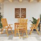 vidaXL Σετ Τραπεζαρίας Κήπου 5 Τεμαχίων 85x85x74 εκ. από Μασίφ Ξύλο Ακακίας