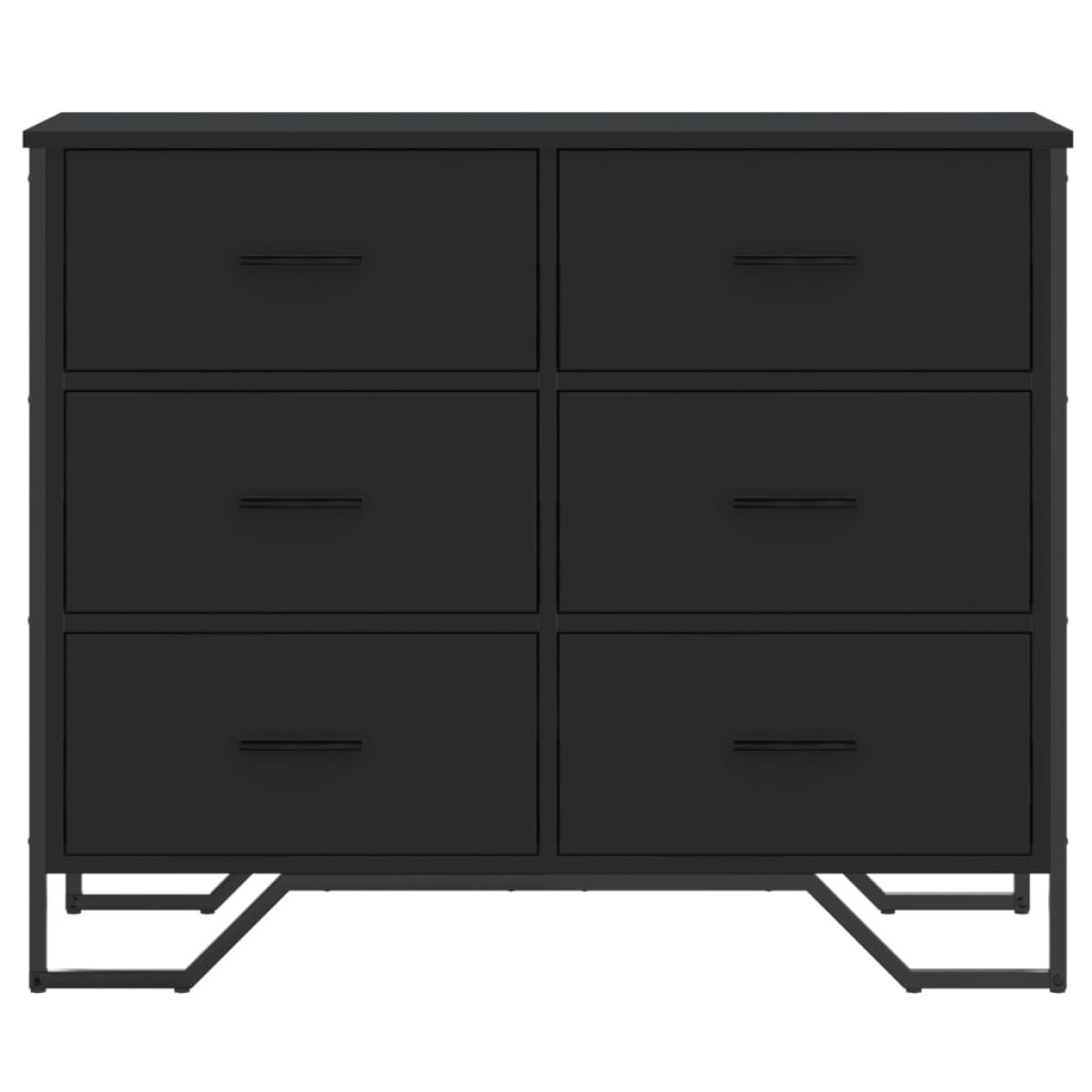 vidaXL Συρταριέρα Μαύρη 91x35,5x74,5 εκ. από Επεξεργασμένο Ξύλο