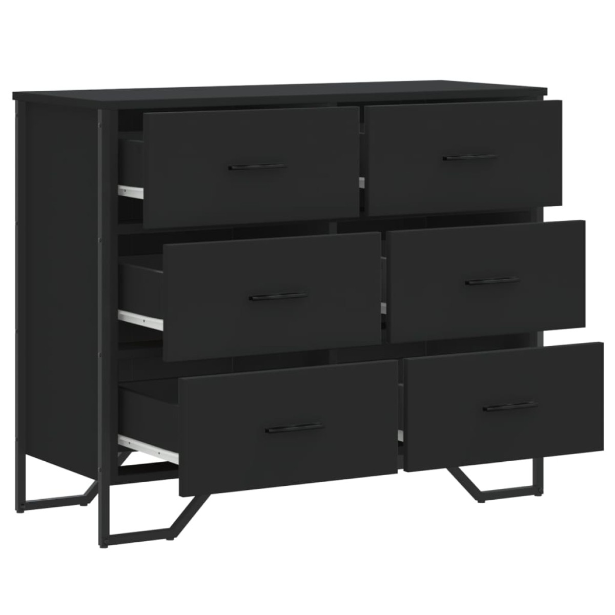 vidaXL Συρταριέρα Μαύρη 91x35,5x74,5 εκ. από Επεξεργασμένο Ξύλο