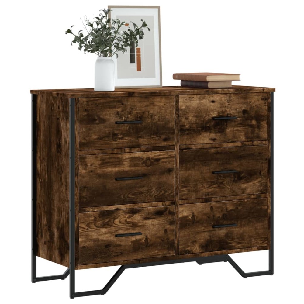 vidaXL Συρταριέρα Καπνιστή Δρυς 91x35,5x74,5 εκ. από Επεξεργ. Ξύλο