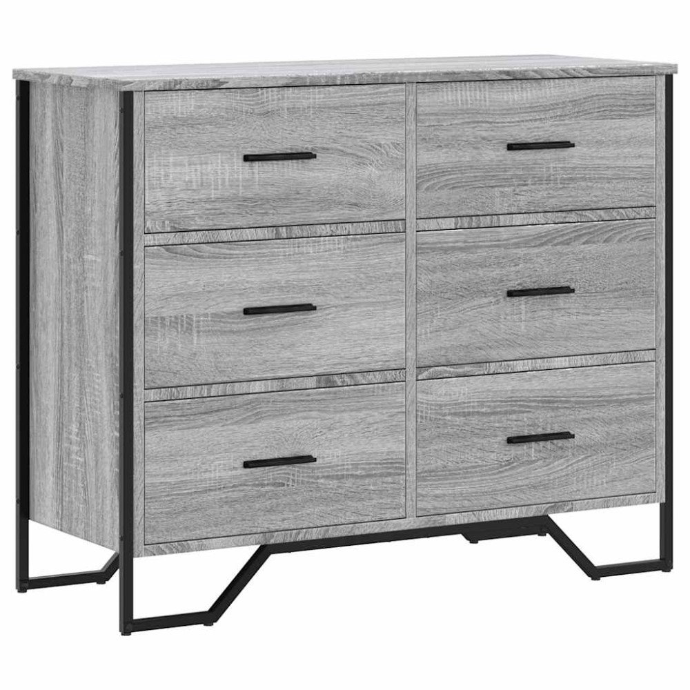vidaXL Συρταριέρα Γκρι Sonoma 91x35,5x74,5 εκ. από Επεξεργ. Ξύλο