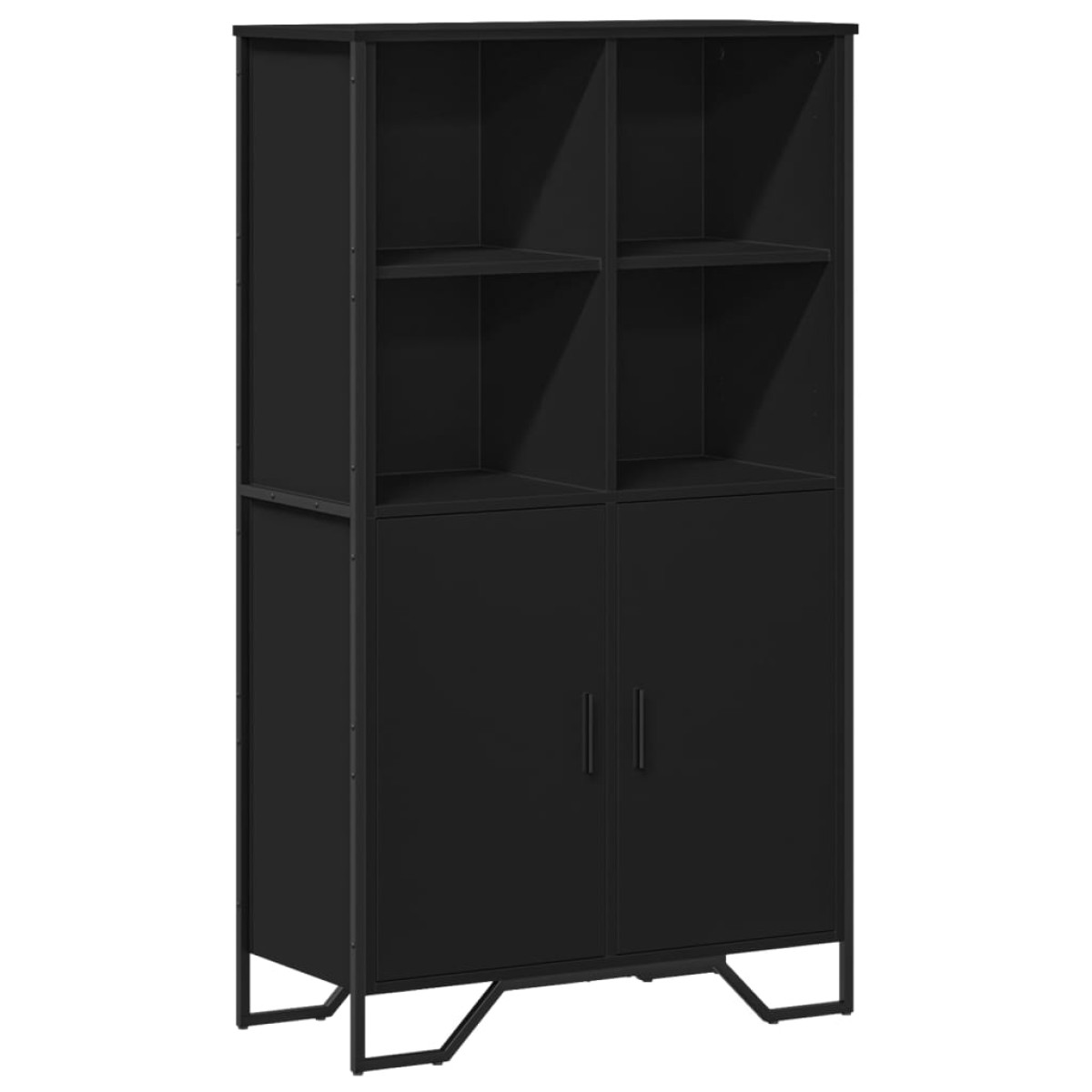 vidaXL Ντουλάπι Μαύρο 79,5x35,5x137,5 εκ. Επεξεργασμένο Ξύλο