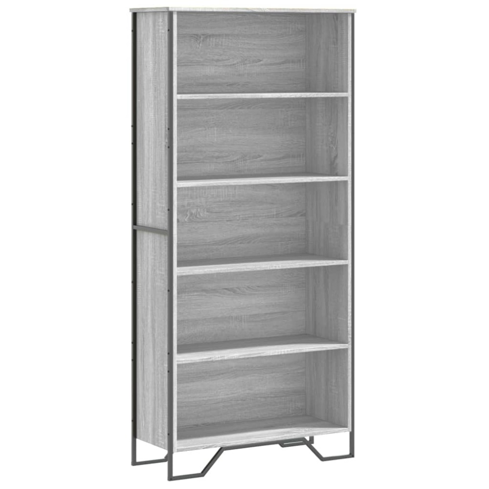 vidaXL Βιβλιοθήκη Γκρι Sonoma 80x31x169 εκ. από Επεξεργασμένο Ξύλο