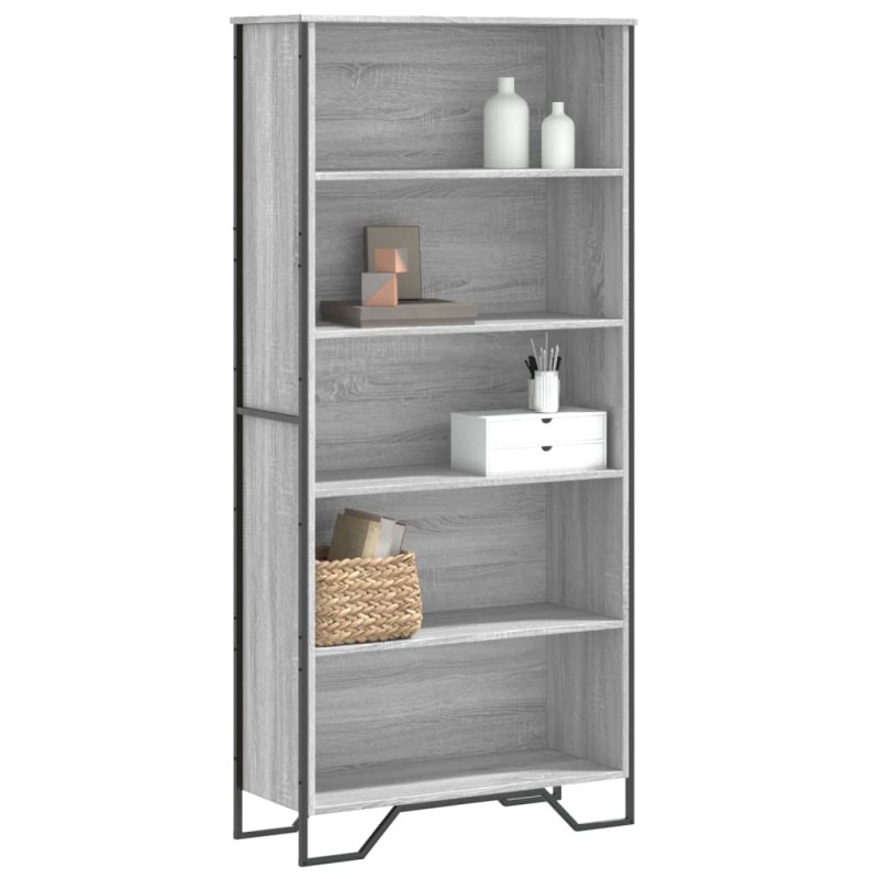 vidaXL Βιβλιοθήκη Γκρι Sonoma 80x31x169 εκ. από Επεξεργασμένο Ξύλο