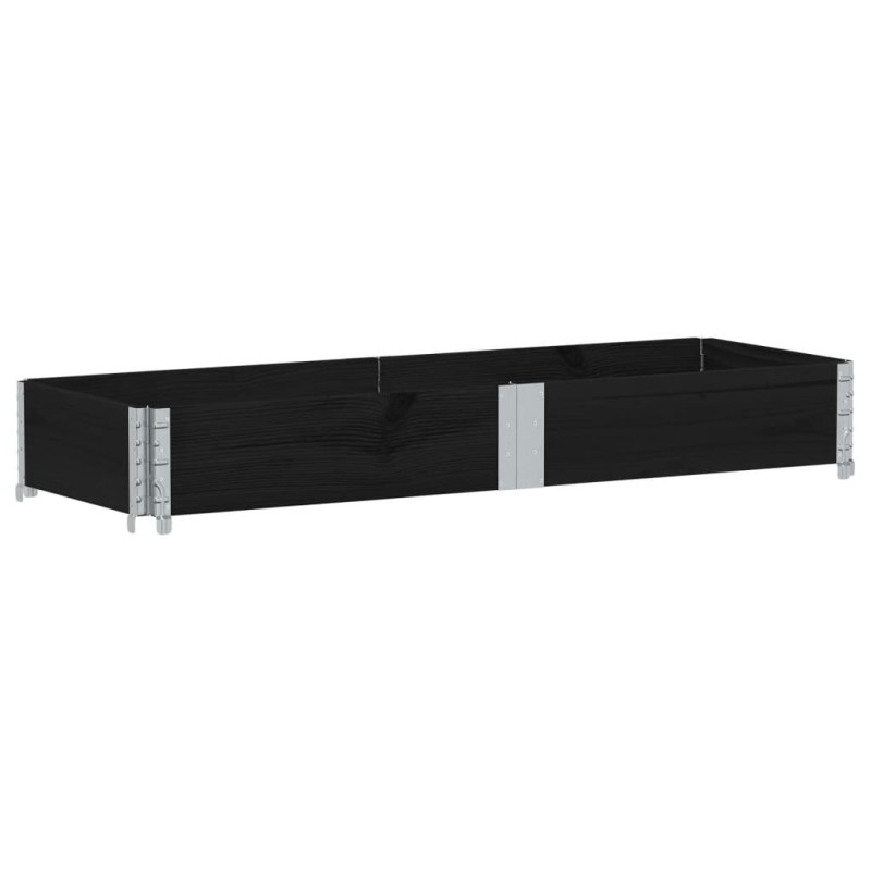 vidaXL Ζαρντινιέρα Κήπου Μαύρη 150x50 εκ. από Μασίφ Ξύλο Πεύκου