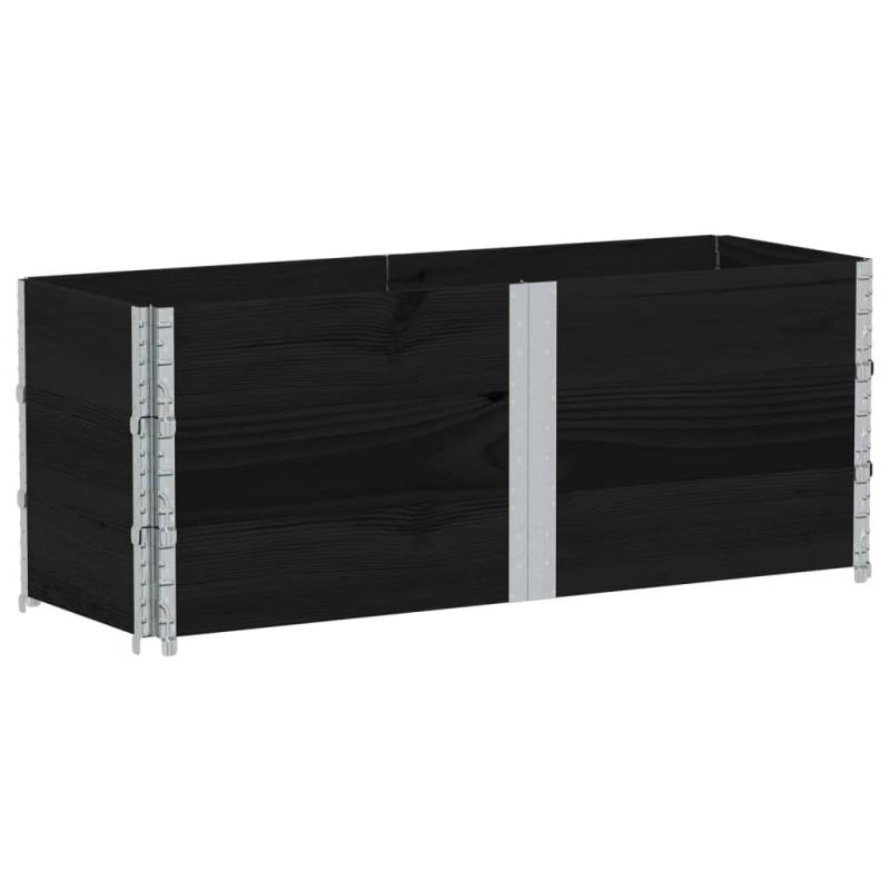 vidaXL Ζαρντινιέρα Κήπου Μαύρη 150x50 εκ. από Μασίφ Ξύλο Πεύκου