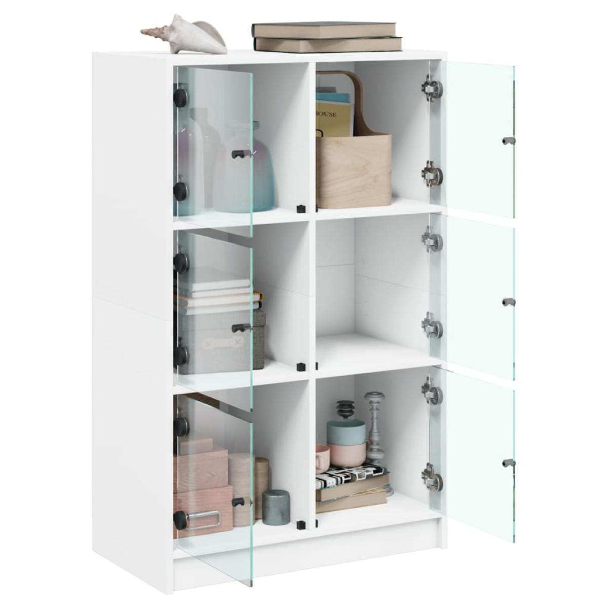 vidaXL Ντουλάπι με Πόρτες Λευκό 68x37x109 εκ. από Επεξεργασμένο Ξύλο