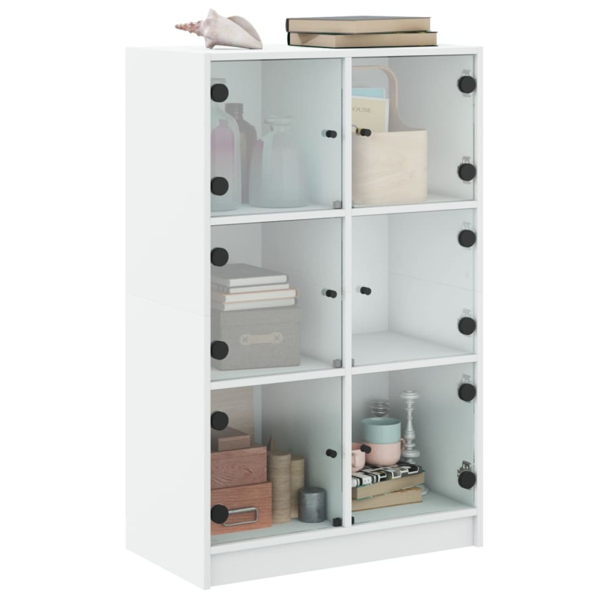 vidaXL Ντουλάπι με Πόρτες Λευκό 68x37x109 εκ. από Επεξεργασμένο Ξύλο