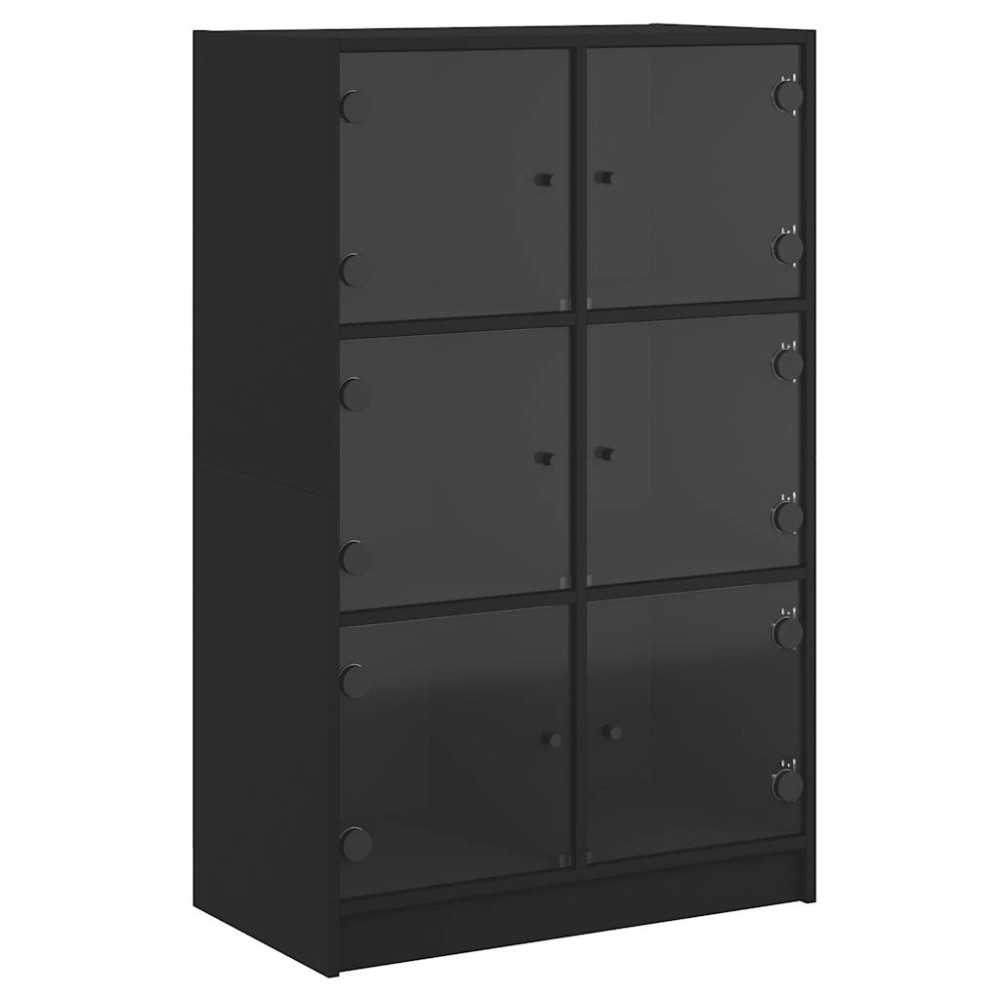 vidaXL Ντουλάπι με Πόρτες Μαύρο 68x37x109 εκ. από Επεξεργασμένο Ξύλο