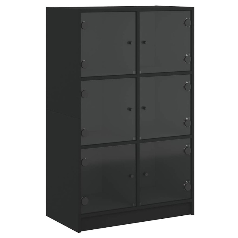 vidaXL Ντουλάπι με Πόρτες Μαύρο 68x37x109 εκ. από Επεξεργασμένο Ξύλο