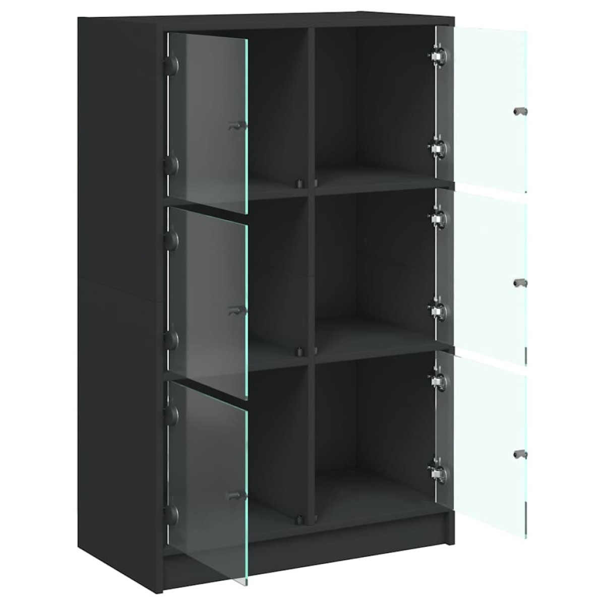 vidaXL Ντουλάπι με Πόρτες Μαύρο 68x37x109 εκ. από Επεξεργασμένο Ξύλο