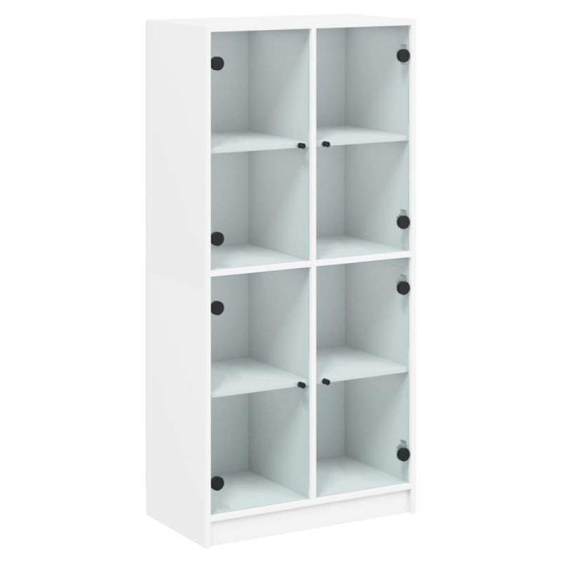 vidaXL Ντουλάπι με Πόρτες Λευκό 68x37x142 εκ. από Επεξεργασμένο Ξύλο