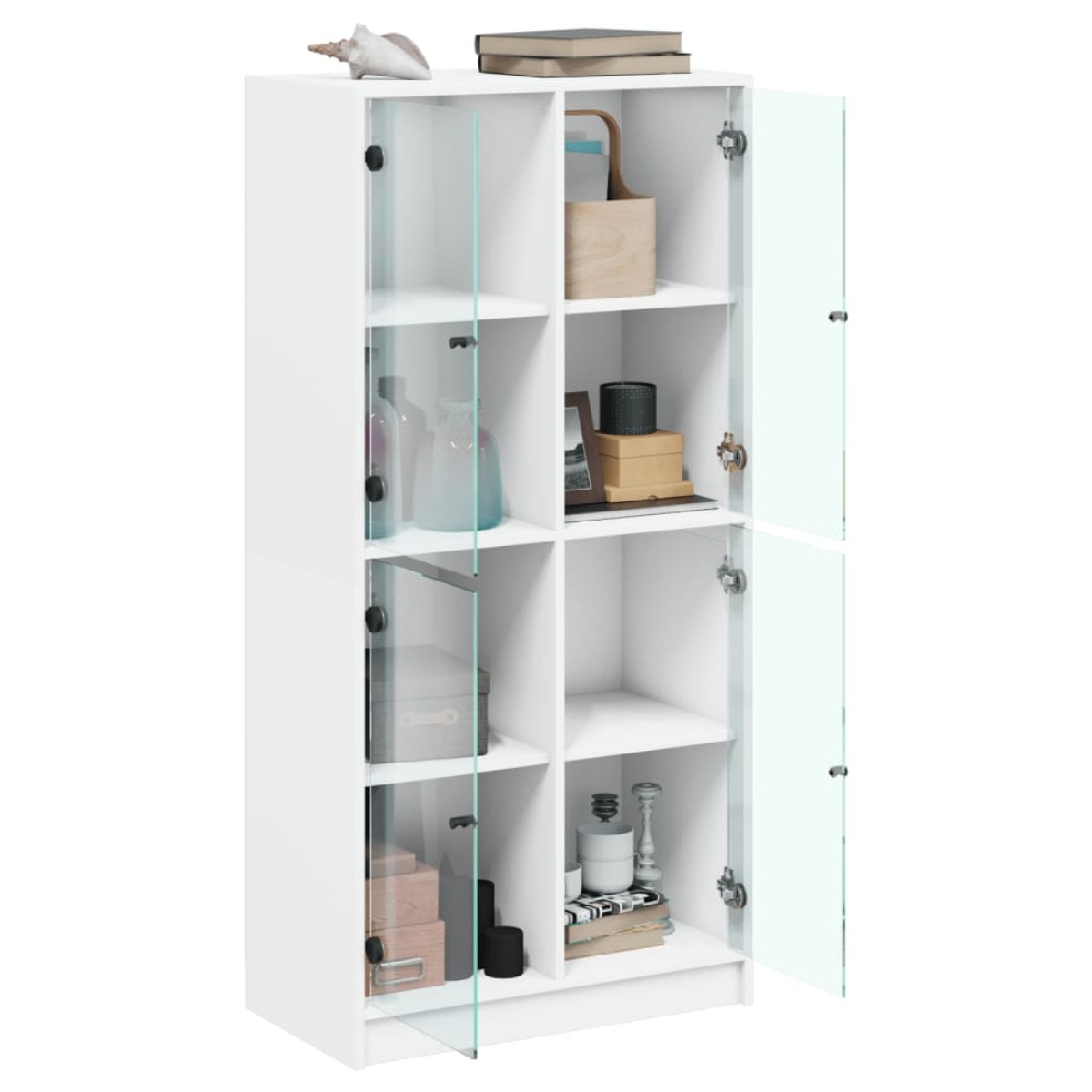 vidaXL Ντουλάπι με Πόρτες Λευκό 68x37x142 εκ. από Επεξεργασμένο Ξύλο