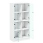 vidaXL Ντουλάπι με Πόρτες Λευκό 68x37x142 εκ. από Επεξεργασμένο Ξύλο