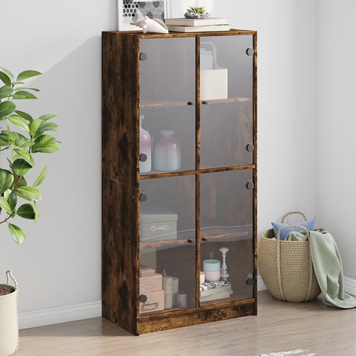 vidaXL Ντουλάπα με Πόρτες Καπν. Δρυς 68x37x142 εκ. Επεξεργασμένο Ξύλο