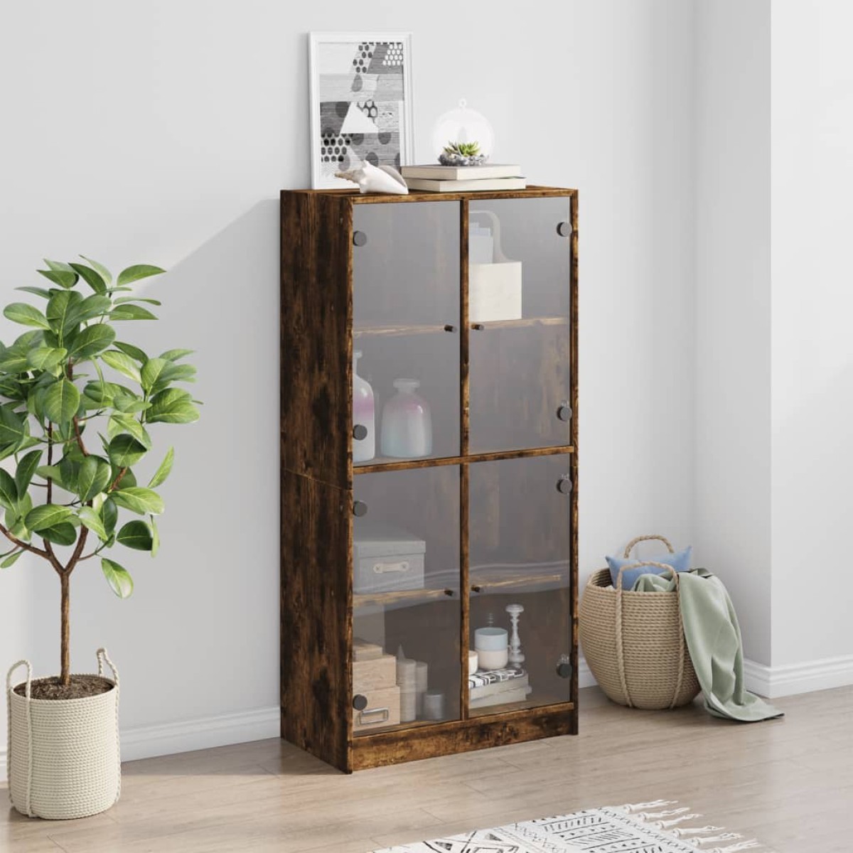 vidaXL Ντουλάπα με Πόρτες Καπν. Δρυς 68x37x142 εκ. Επεξεργασμένο Ξύλο