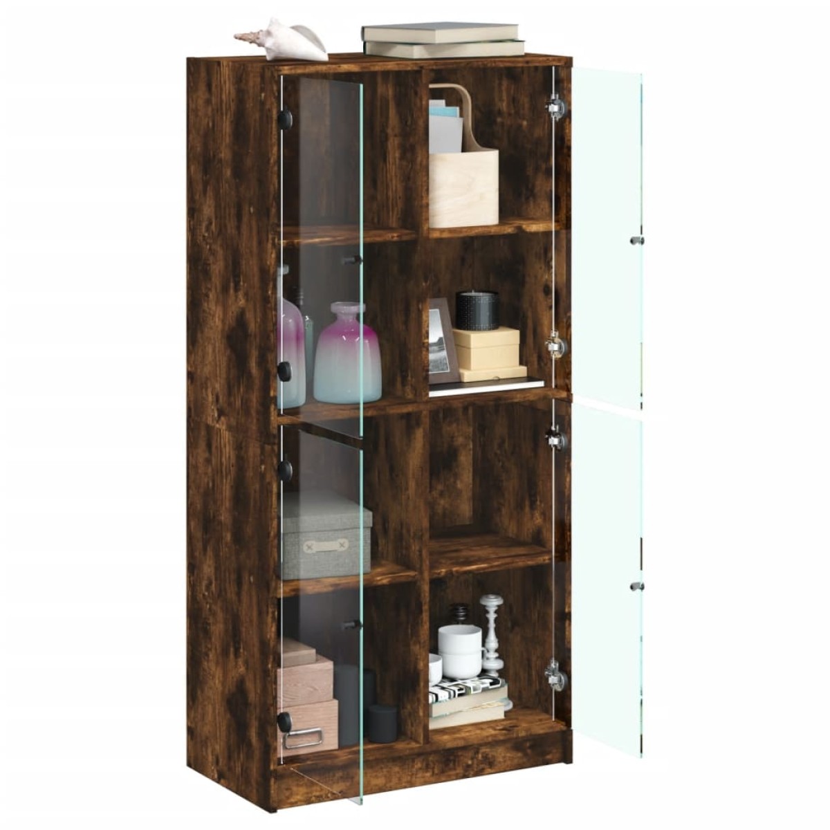 vidaXL Ντουλάπα με Πόρτες Καπν. Δρυς 68x37x142 εκ. Επεξεργασμένο Ξύλο