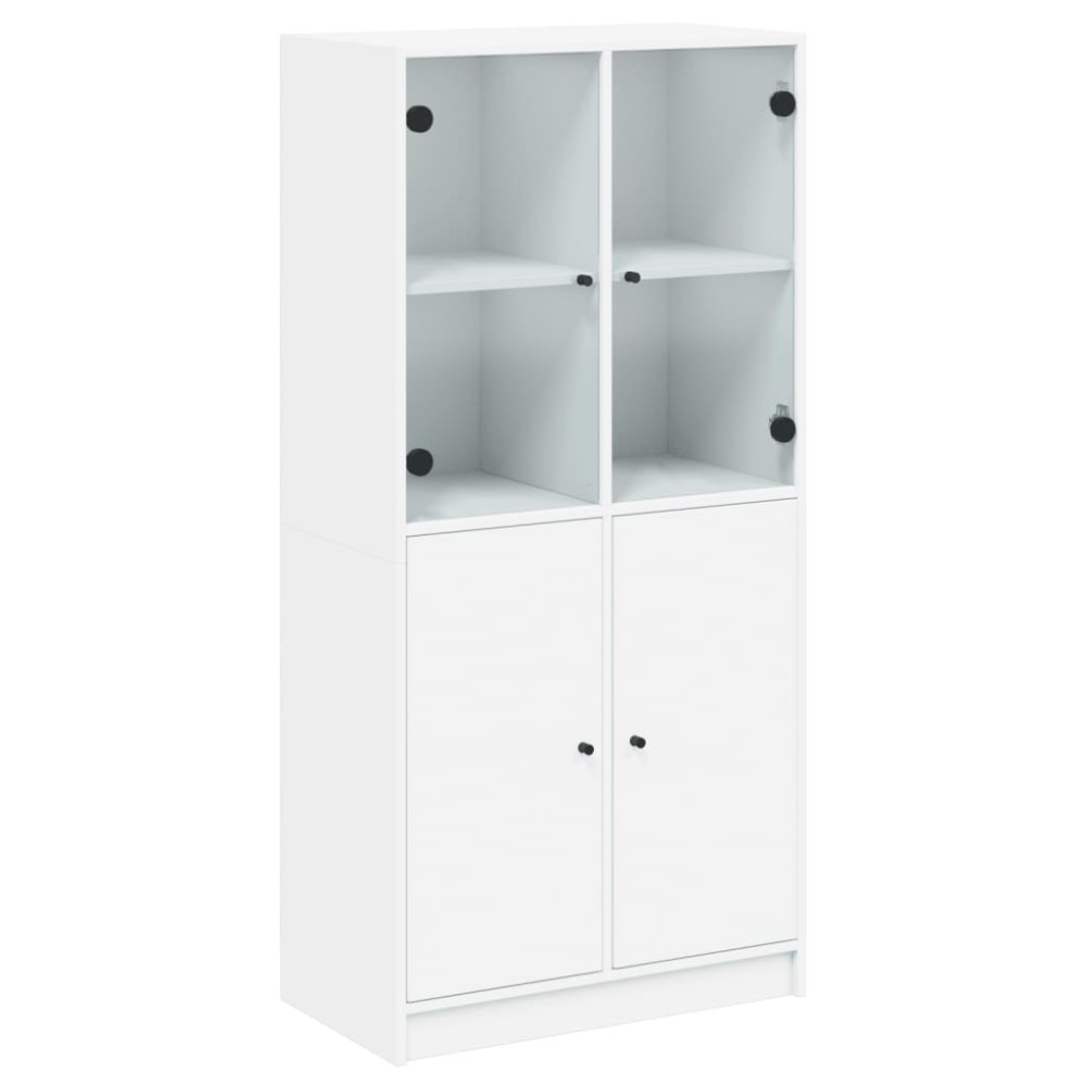 vidaXL Ντουλάπι με Πόρτες Λευκό 68x37x142 εκ. από Επεξεργασμένο Ξύλο