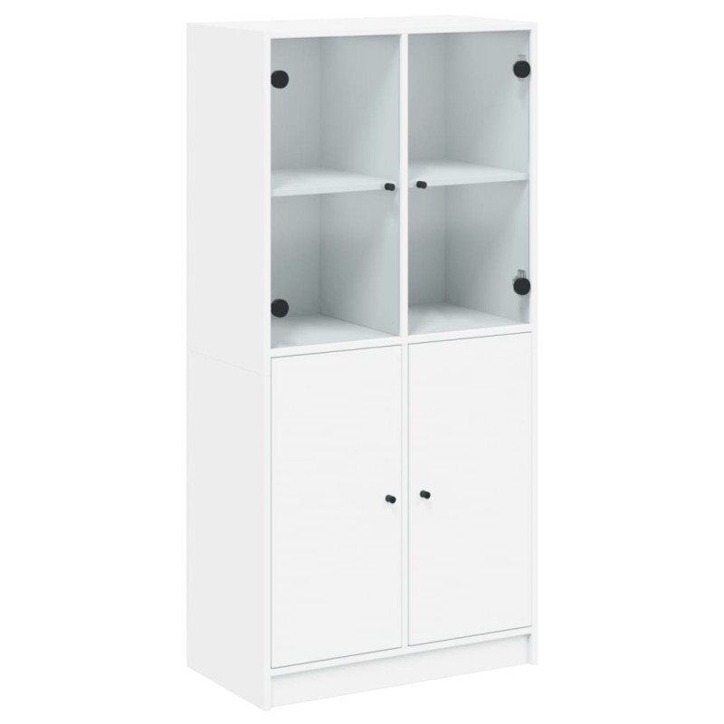 vidaXL Ντουλάπι με Πόρτες Λευκό 68x37x142 εκ. από Επεξεργασμένο Ξύλο