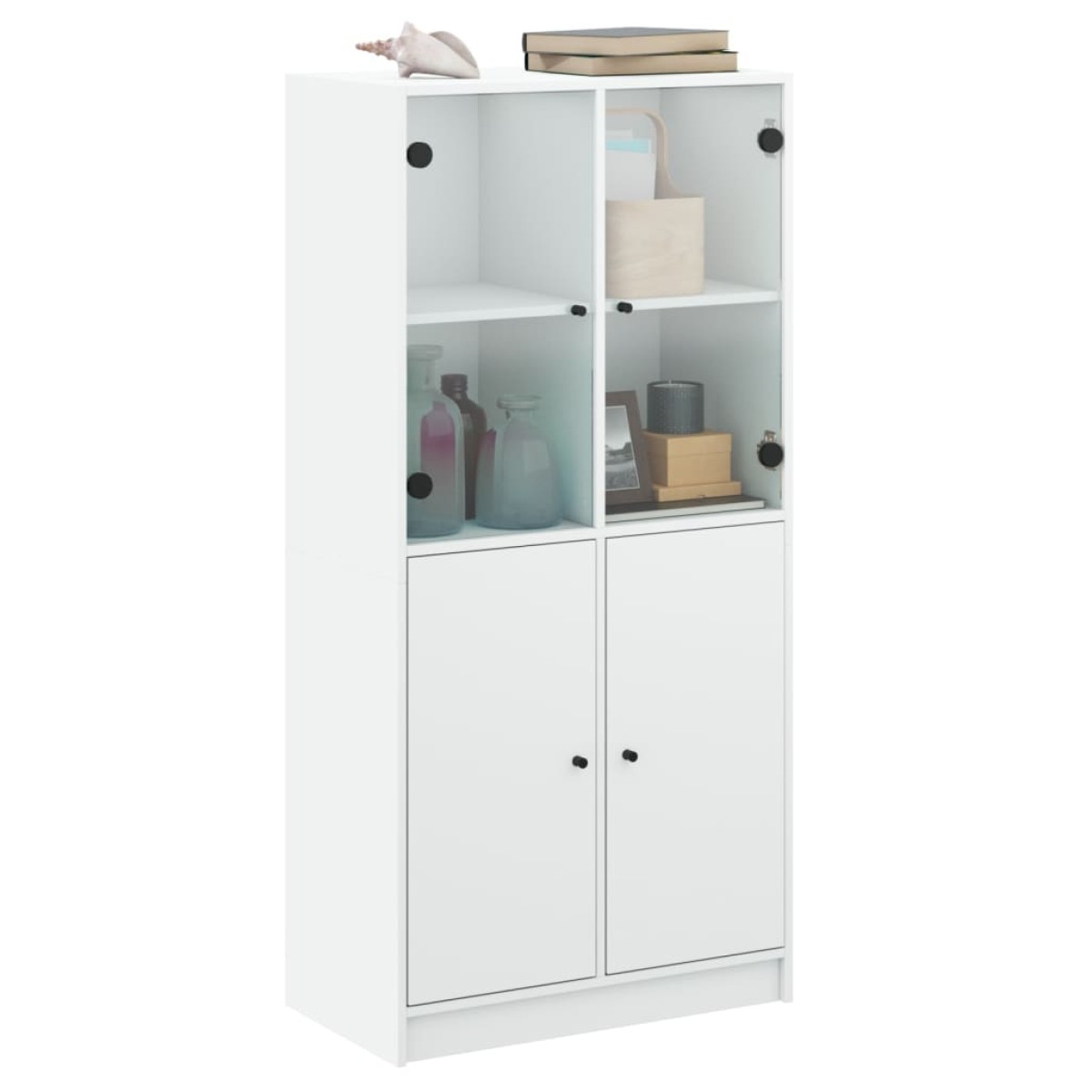 vidaXL Ντουλάπι με Πόρτες Λευκό 68x37x142 εκ. από Επεξεργασμένο Ξύλο