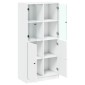 vidaXL Ντουλάπι με Πόρτες Λευκό 68x37x142 εκ. από Επεξεργασμένο Ξύλο
