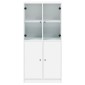 vidaXL Ντουλάπι με Πόρτες Λευκό 68x37x142 εκ. από Επεξεργασμένο Ξύλο