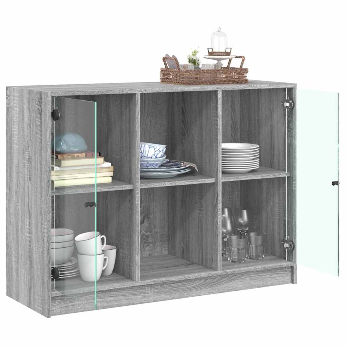 vidaXL Μπουφές Γκρι Sonoma 102x37x75,5 εκ. από Επεξεργασμένο Ξύλο