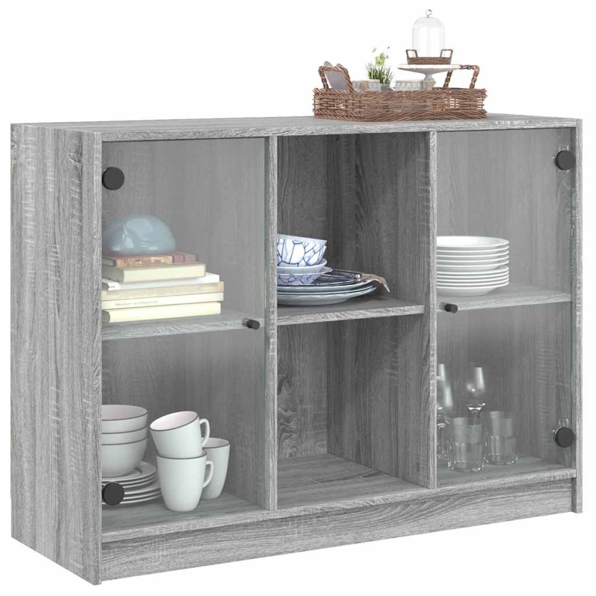 vidaXL Μπουφές Γκρι Sonoma 102x37x75,5 εκ. από Επεξεργασμένο Ξύλο