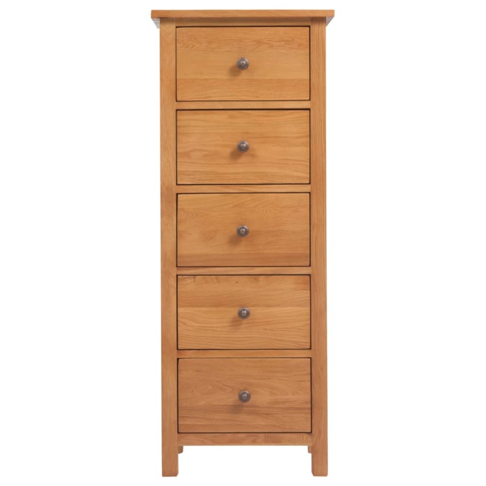 vidaXL Συρταριέρα Ψηλή 45 x 32 x 110 εκ. από Μασίφ Ξύλο Δρυός