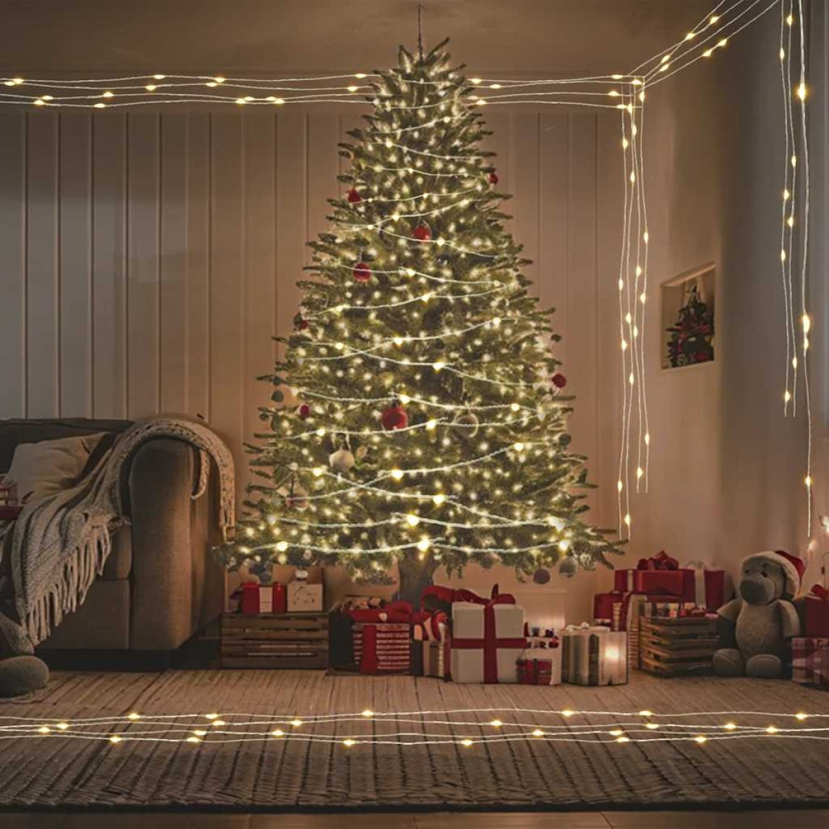 vidaXL Φωτάκια με 300 LED Θερμό Λευκό 30 μ.