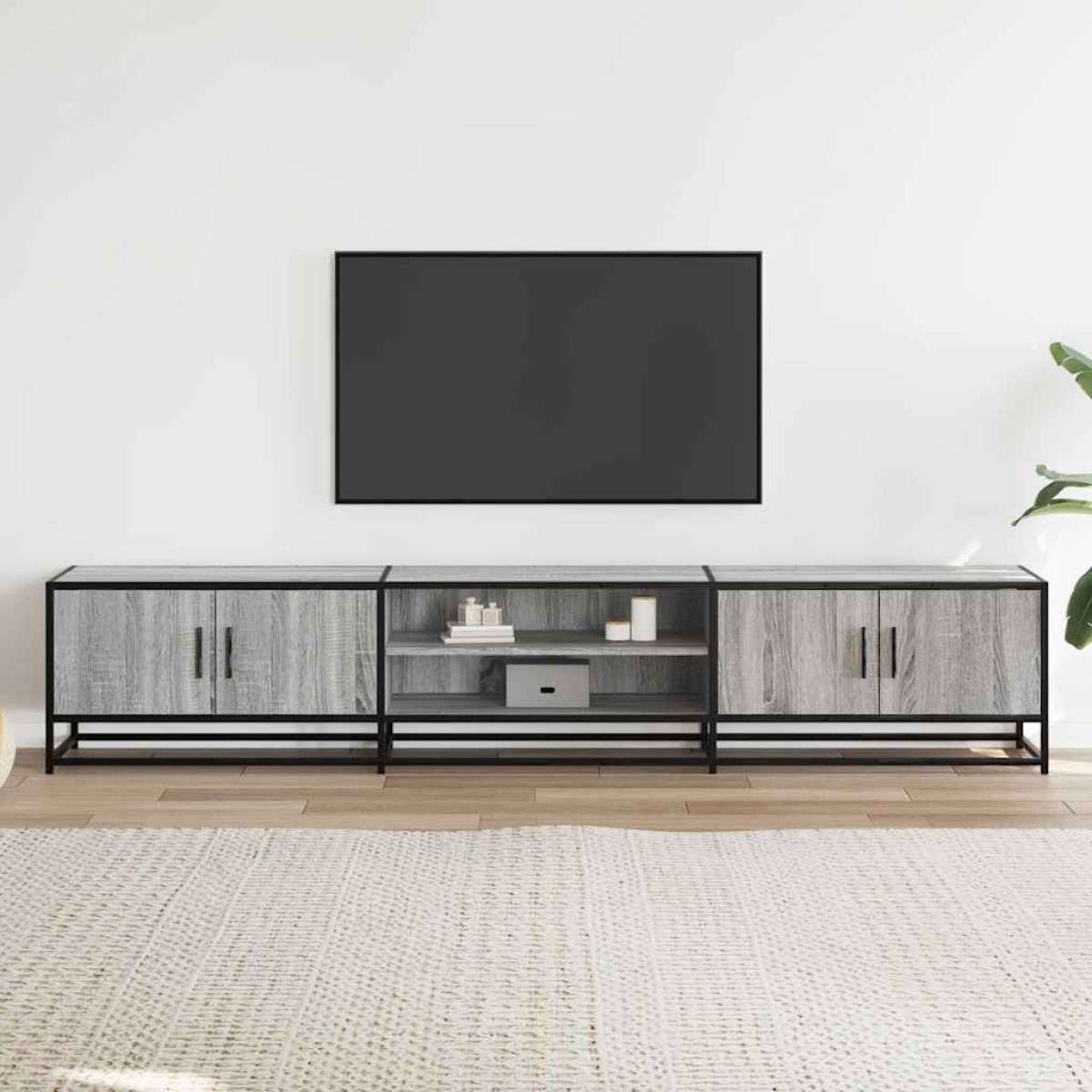 vidaXL Έπιπλο Τηλεόρασης Γκρι Sonoma 210x35x41 εκ. από Επεξεργ. Ξύλο