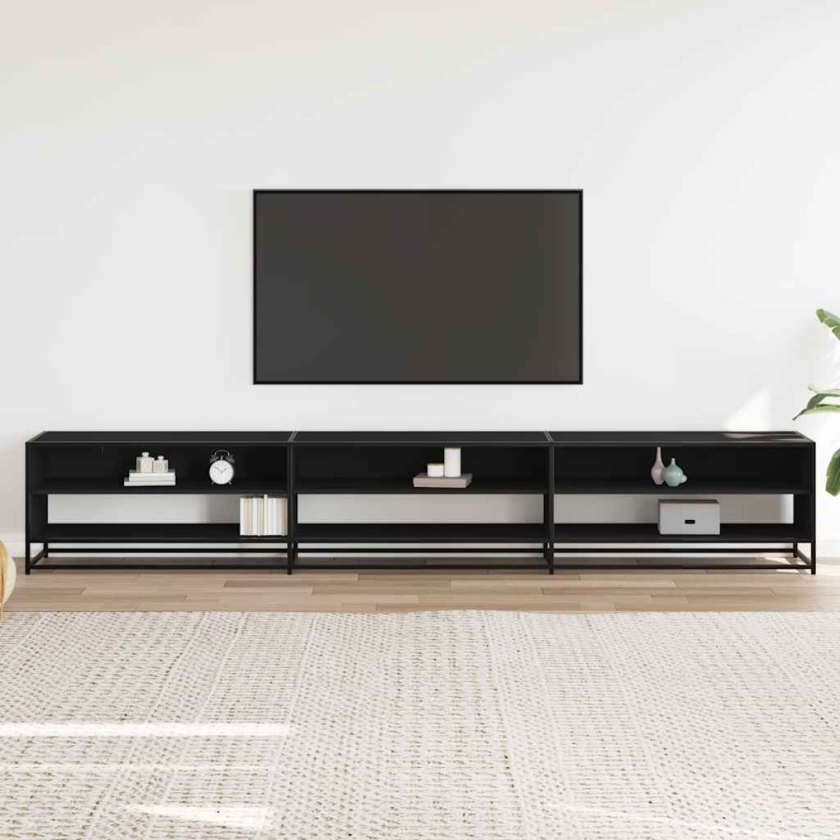 ντουλάπι τηλεόρασης vidaXL Μαύρο 270x40x46 cm Κατασκευασμένο ξύλο