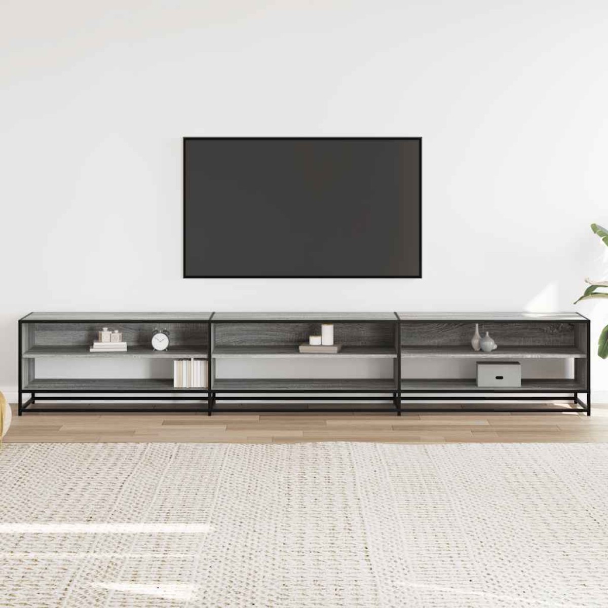 ντουλάπι τηλεόρασης vidaXL Γκρι Sonoma 270x40x46cm Κατασκευασμένο ξύλο