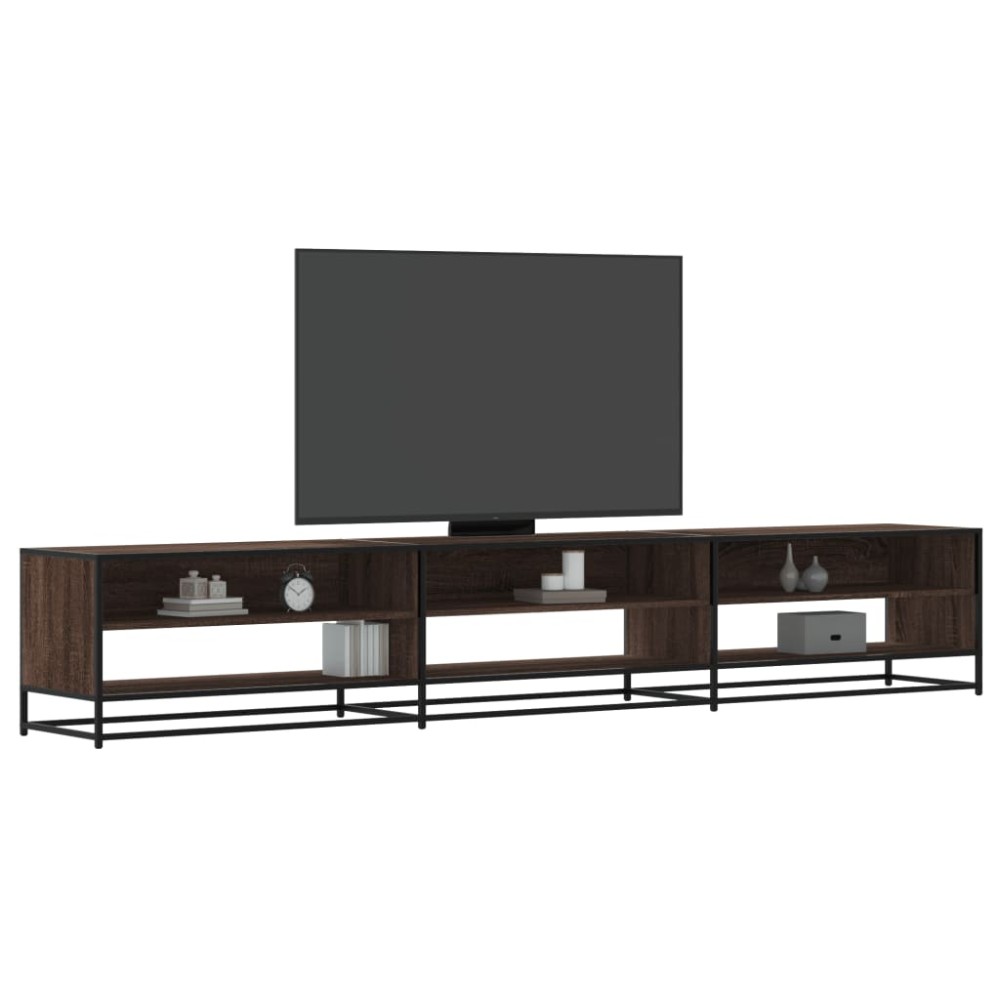 vidaXL Ντουλάπι τηλεόρασης καφέ δρυς 270x40x46 cm Κατασκευασμένο ξύλο