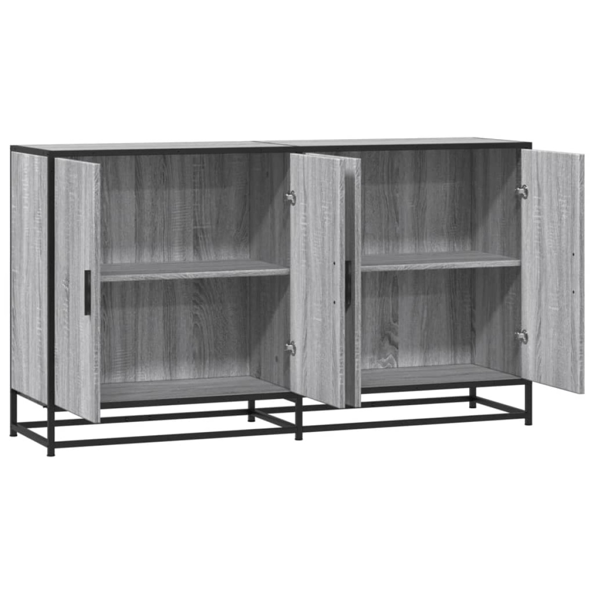 vidaXL Sideboard Grey Sonoma 134x35x76 cm Ξύλινο μηχανουργικό ξύλο